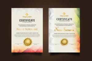 Set modern certificate template vector