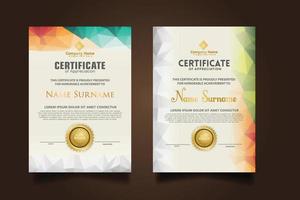 Set modern certificate template vector