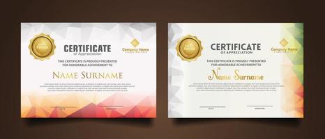 Set modern certificate template vector