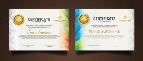 Set modern certificate template vector