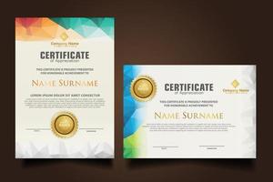 Set modern certificate template vector