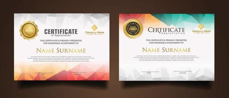 Set modern certificate template vector