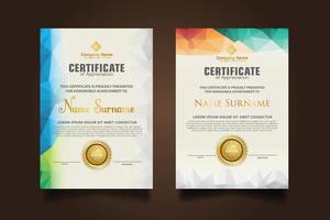 Set modern certificate template vector