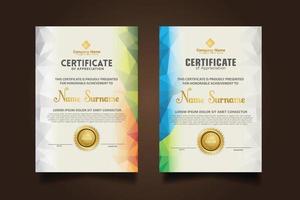 Set modern certificate template vector