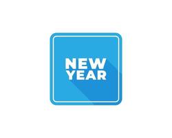 Feliz año nuevo 2022 plantilla de diseño de larga sombra. diseño moderno para calendario, invitaciones, tarjetas de felicitación, folletos de vacaciones o impresiones. vector
