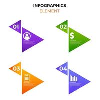 four steps gradient infographic element with business icon. infographic template vector