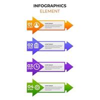 four steps gradient infographic element with business icon. vector