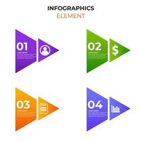 four steps gradient infographic element with business icon. infographic template vector