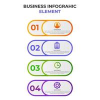 four steps gradient infographic element with business icon. infographic template. vector