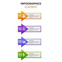 four steps gradient infographic element with business icon. infographic template vector