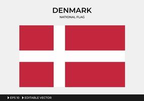 Ilustración de la bandera nacional de Dinamarca vector