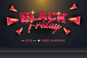 Black Friday typography sign for promotional banner vector