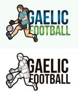 Gaelic Football Font with Sport Player vector