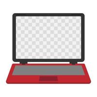 Red color laptop mockup vector flat design 2