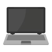 diseño plano de vector de computadora portátil en color negro 3
