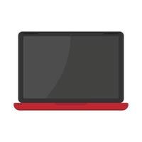 Laptop vector flat design in red color