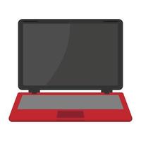 Laptop vector flat design in red color 3