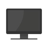 monitor de diseño plano vectorial en color negro vector