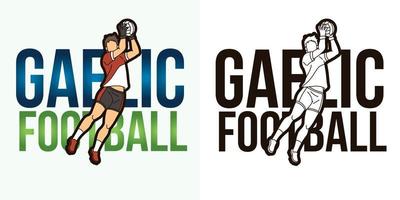 Gaelic Football Font with Sport Player vector