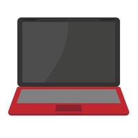 Laptop vector flat design in red color 2