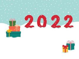 snow background with christmas gifts 2022 vector
