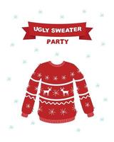 Ugly sweater party. flat vector illustration