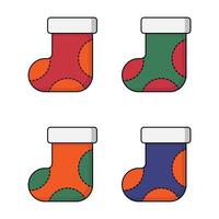 colección de vectores de ilustración de calcetines de navidad set 2