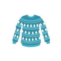 Blue christmas ugly sweater with spruce pattern