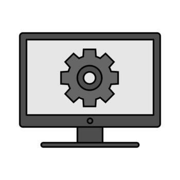 Vector of illustration of computer monitor for management file