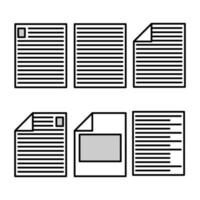 Set of collection of vector documents symbol icon