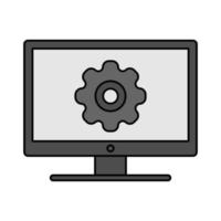 Vector of illustration of computer monitor for setting tools