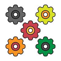 Set of collection of vector gear settings symbol icon