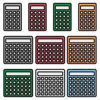 Set of collection of vector kalkulator symbol icon