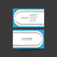 cyan colored stylish business card vector