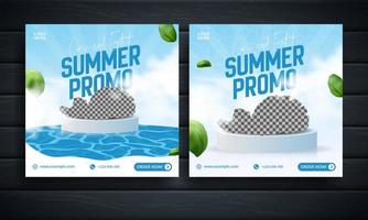 folleto nuevo o banner de redes sociales para promoción de verano vector