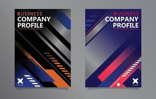 Business Company Profile Geometric Gradient Template vector