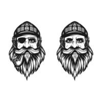 Captain logo or sailor man suitable for stickers and screen printing vector