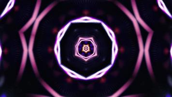 Neonlicht-Kaleidoskop-Welle symmetrischer Bewegungshintergrund video