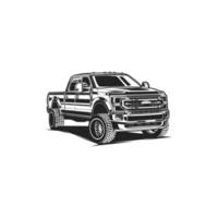 pickup truck silhouette drift black and white vector