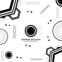 luxury hexagon background in gold black and white vector