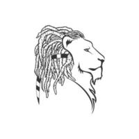 lion king with dreadlocks side view vector