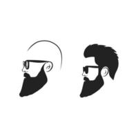 bearded bald head wearing glasses vector