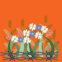 diseño floral con fondo de pintura abstracta vector