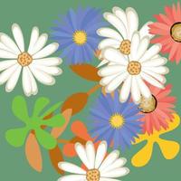 Floral design with abstract paint background vector