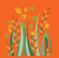 Floral design with abstract paint background vector