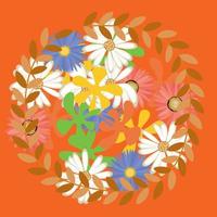 Floral design with abstract paint background vector