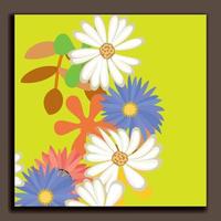 Floral design with abstract paint background vector