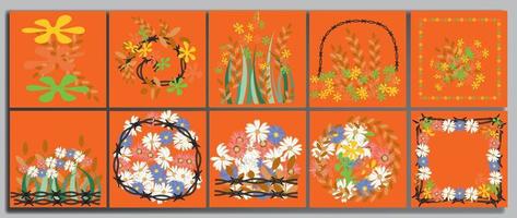 Floral design with abstract paint background vector