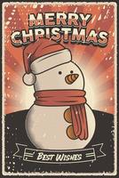 Retro Vintage Merry Christmas Poster vector