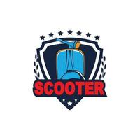 Vespa scooter logo template, Retro scooter logo vintage vector